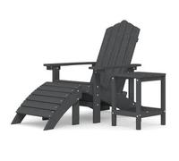 Silla De Jardín Adirondack Reposapiés Mesa Hdpe Gris Antracita Vidaxl