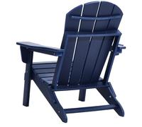 Silla de jardín Adirondack - Sillón de jardín - Silla para exteriores - Silla plegable - Azul marino - Plástico resistente a la intemperie