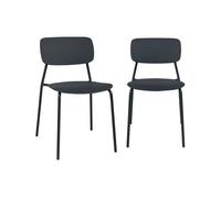 Silla de jardín apilable de acero y plástico, set de 2 antracita - 49x44x78.5 cm