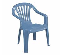 Silla de jardín apilable para niños, Made in Italy, 37x37x52 cm, Color Azul Claro