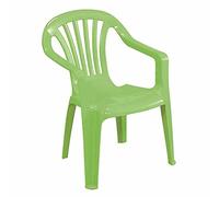 Silla de jardín apilable para niños, Made in Italy, 37x37x52 cm, Color Verde