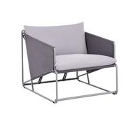 Silla De Jardín Baja De Metal Con Cojines De Asiento Y Respaldo Muebles De Exterior Interior Jardín Con Reposabrazos Gris Ponte