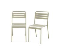 Silla de jardín bistró de acero, set de 2 beige - 44x52x79 cm