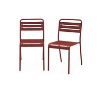 Silla de jardín bistró de acero, set de 2, amelia, tierra de siena, 44x52x79 cm