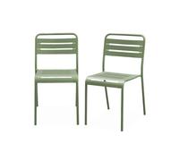 Silla de jardín bistró de acero, set de 2, amelia, verde, 44x52x79 cm
