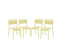 Silla de jardín bistró de acero, set de 4 amarillo - 44x52x79 cm