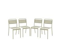 Silla de jardín bistró de acero, set de 4 beige - 44x52x79 cm