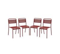 Silla de jardín bistró de acero, set de 4, amelia, tierra de siena, 44x52x79 cm