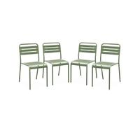 Silla de jardín bistró de acero, set de 4, amelia, verde, 44x52x79 cm