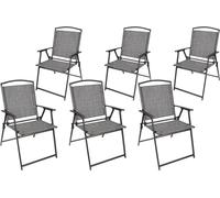 Silla de jardín BRUBAKER Bergamo - Silla de camping resistente a la intemperie - Silla plegable para balcón - Silla plegable para camping, jardín y balcón, 6 sillas, color gris