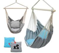 Silla de jardín con cojín giratorio – Gris y turquesa – Mueble de exterior para terraza y balcón