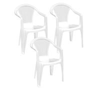 Silla de jardín de plástico Blanco con Respaldo de Efecto ratán