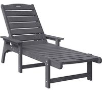 Silla de jardín plegable, color gris claro, fabricada en HDPE