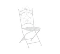 CLP Silla de Jardín Plegable Indra I Silla Plegable en Hierro I Silla de Exterior en Estilo Rústico I Color:, Color:Blanco