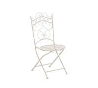 Silla de jardín plegable indra metal crema antiguo 50x40x92 cm