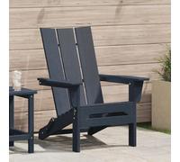 Silla de jardín tipo Adirondack plegable, color azul marino, dimensiones 74,5 x 80,5 x 90 cm, fabricada en HDPE, peso 19 kg