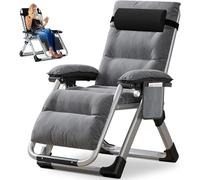Silla de jardín, tumbona, silla reclinable, tumbona plegable, color gris