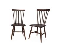 Silla de madera de hevea, set de 2, romie, madera oscura, 50.8x44.2x90 cm