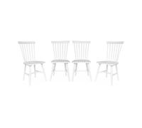 sweeek - Silla de madera de hevea, set de 4 , Romie , 49x44x90 Blanco