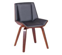 Silla de madera oscura de nogal con cojín de polipiel - nordic s