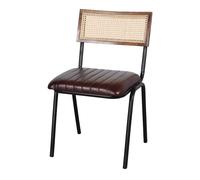 Silla De Metal Y Piel Vancouver - Misterwils Furniture For Free Souls 51x87x53 Natural,black