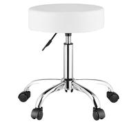 Silla de montar redonda VEVOR, silla con ruedas, con capacidad de carga de hasta 204 kg, con altura ajustable (55-71 cm), tapizada en cuero sintético (PU), silla de montar giratoria, ideal para salone