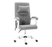 vidaXL Silla de oficina Ahissa con función masaje reclinable gris 112-121x60x64 cm