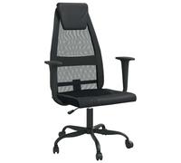 Silla de oficina ajustable en altura, color , con tapicería de malla y cuero sintético