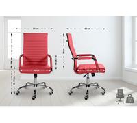 Silla de oficina amadora en cuero pu o tela 51x63x98 cm
