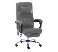 vidaXL Silla de oficina de masaje de cuero sintético ergonómica para hogar Marrón/Gris/Antracita