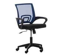 CLP Silla De Oficina Auburn En Malla con Reposabrazos I Silla De Escritorio Giratoria con 5 Ruedas & Marco De Plástico, Color:Azul