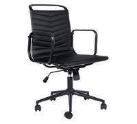 Silla de oficina bakers de cuero sintético simil cuero negro 65x54x93 cm