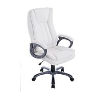 CLP Trading GmbH Silla de oficina Bern XXL – Tapizada cuero sintético, regulable con ruedas, blanca