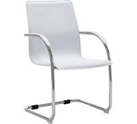 Silla de oficina blanca con respaldo reclinable, tapizada en cuero sintético. Silla de oficina, silla de descanso, silla para escritorio, ideal para salones, oficinas y dormitorios