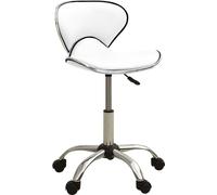 Silla de oficina blanca de vidaXL, tapizada en cuero sintético. Silla de oficina, sillas de oficina, silla de escritorio, sillón de oficina