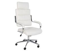 Silla de oficina campo simil cuero blanco 78x61x119 cm