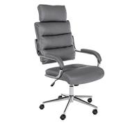 Silla de oficina campo simil cuero gris 78x61x119 cm