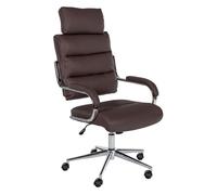 Silla de oficina campo simil cuero marrón 78x61x119 cm