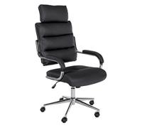 Silla de oficina campo simil cuero negro 78x61x119 cm