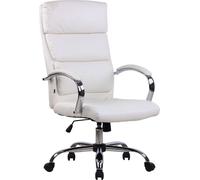 Silla de oficina CLP Bradford, con altura ajustable y giratoria. Color: blanco. Material: cuero sintético