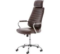 Silla de oficina CLP Rako V2, tapizada en cuero sintético, con ajuste de altura continuo y mecanismo de inclinación, color: burdeos