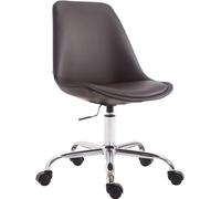 Silla de oficina CLP Toulouse, tapizada en cuero sintético, con altura ajustable, giratoria y con ruedas suaves | Color: marrón