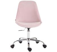 Silla de oficina CLP Toulouse, tapizada en terciopelo. Altura ajustable, giratoria y con ruedas suaves. Color: rosa
