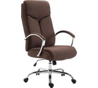 Silla de oficina CLP Vaud, tapizada en tela, color marrón