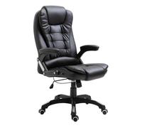 vidaXL Silla de oficina de cuero sintético negra