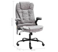 Silla de oficina de masaje piel de ante sintética gris claro