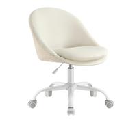 Silla de Oficina en Casa , Altura Ajustable Blanco Crema