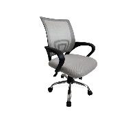 SILLA DE OFICINA EQUIP DE MALLA COLOR GRIS CLARO RECUBRIMIENTO PU DE ALTA CALIDAD DISE??O ERGONOMI