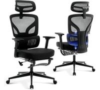 Silla de Oficina ergonómica con Respaldo Alto, Silla de Malla Transpirable con reposapiés Ajustable y Soporte Lumbar, Silla de Escritorio giratoria 360° con reposabrazos 3D para el hogar, la Oficina