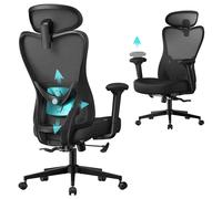 Silla de oficina ergonómica con soporte lumbar ajustable Negro Tinta